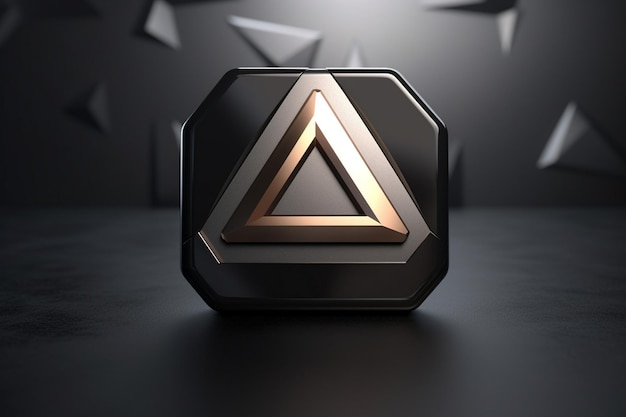 Photo 3d icon rendering of user interface object play button