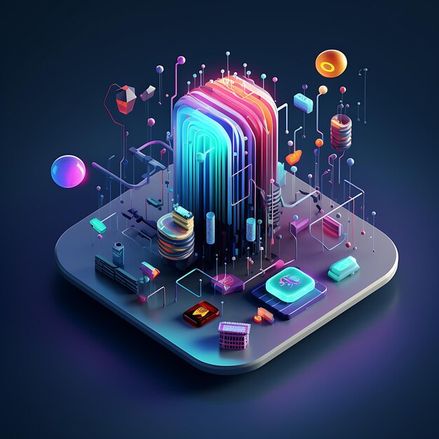 3D icon representing communication and connectivity