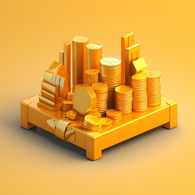 3D icon representing finance and money management