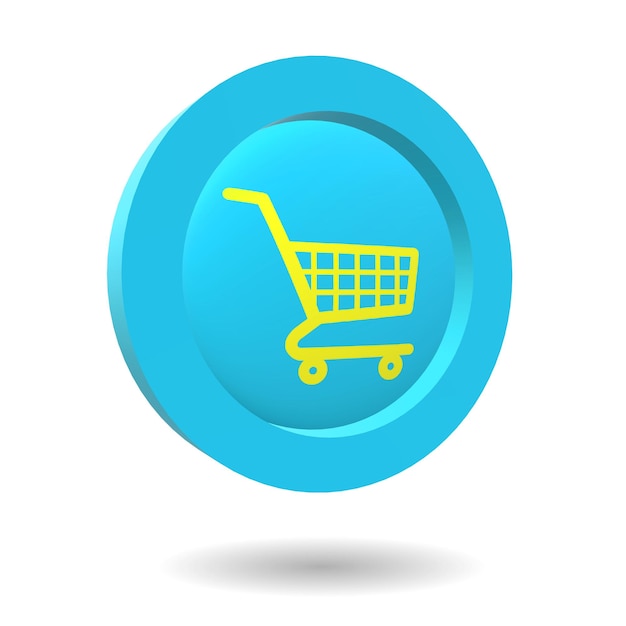 3d icon shopping cart purchase online medal