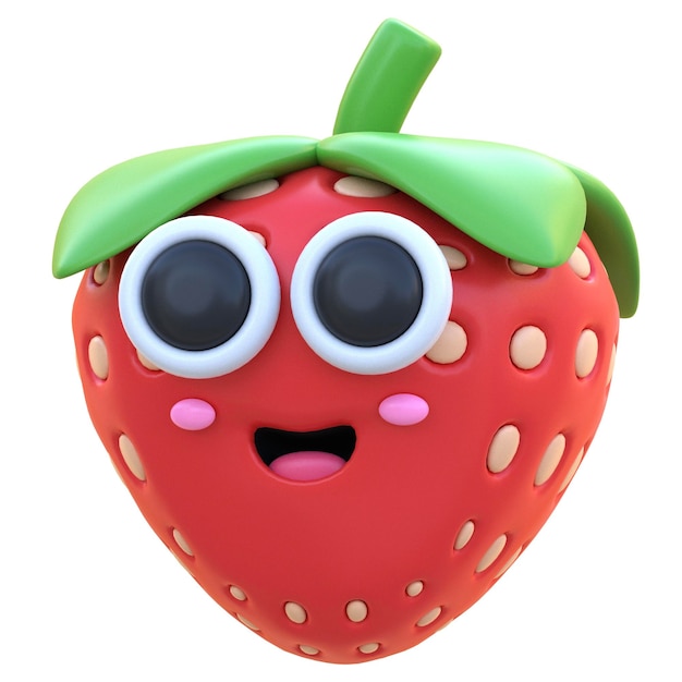 Photo 3d icon strawberry fruit 3d illustration 3d element 3d rendering graphic elements design element