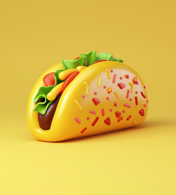 Photo a 3d icon of a taco