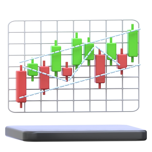 3d icon Trend Line 3d illustration 3d element 3d rendering Graphic Elements design element