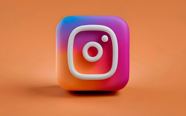 Foto 3d-icone van het instagram-logo