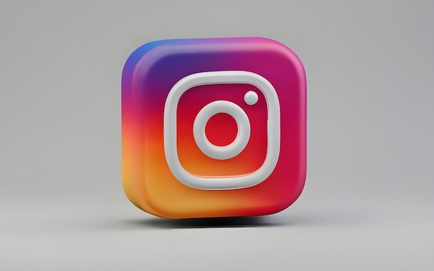 Foto 3d-icone van het instagram-logo