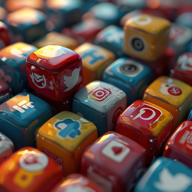 3D-iconen voor sociale media