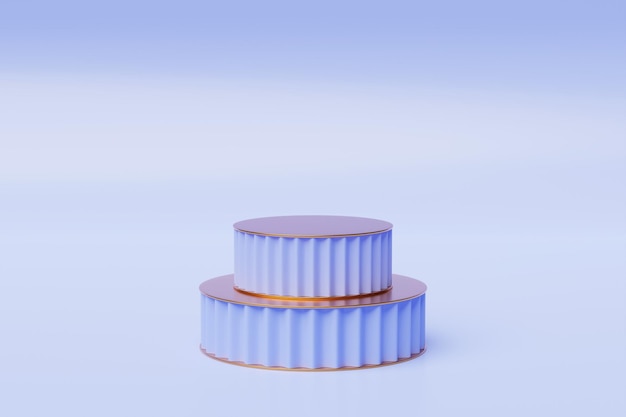 3D illustratie blauwe minimale scène op de monochrome achtergrond Productpresentatie mockup cosmetisch product display podium sokkel