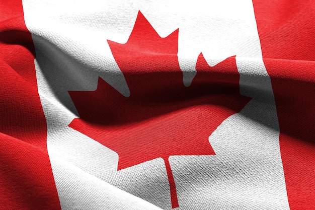 3D illustratie close-up vlag van Canada