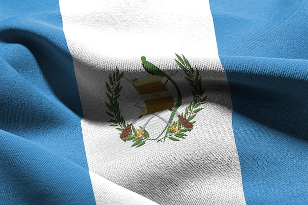 3D illustratie close-up vlag van Guatemala