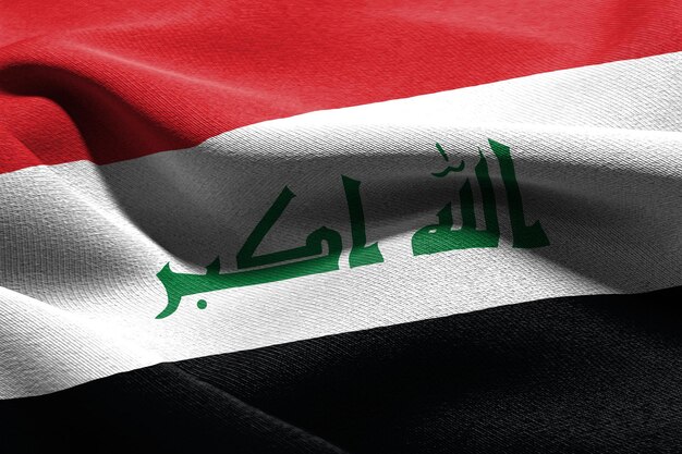 3D illustratie close-up vlag van Irak