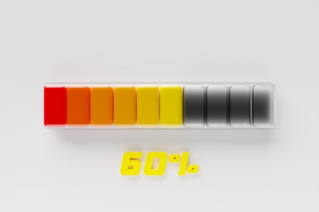 3D illustratie Configuratieschermpictogram met indicator Normaal risicoconcept op dashboard Kredietbeoordelingsschaal