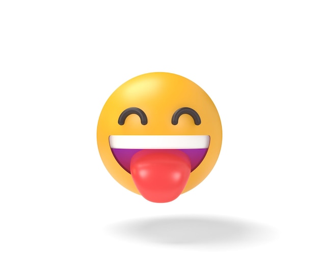 3D illustratie gelukkige emoji geïsoleerd op een witte achtergrond