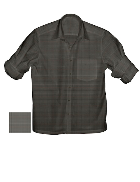 Foto 3d illustratie geruite stijl checkshirt