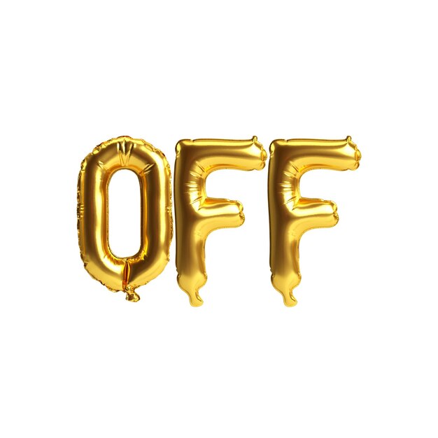 3d illustratie gouden ballonnen offletter geïsoleerd op een witte achtergrond