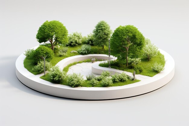 3d-illustratie groen landschap