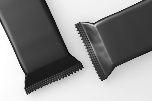 3D-illustratie Isolatie van de verpakking van chocolade snacks en proteïne bars