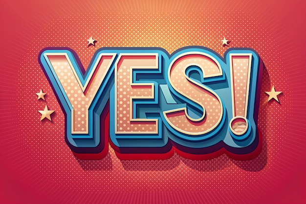 3D illustratie Ja Lettering voor banner poster en sticker concept met tekst Ja Trendy en moderne vector in 3D stijl