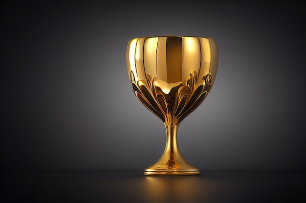 3D illustratie kampioen gouden trofee met kopie ruimte