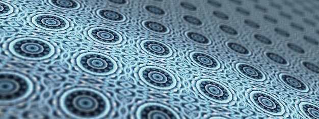 Foto 3d illustratie modern geometrisch patroon van blauwe cirkel patroon tegel matrix textuur