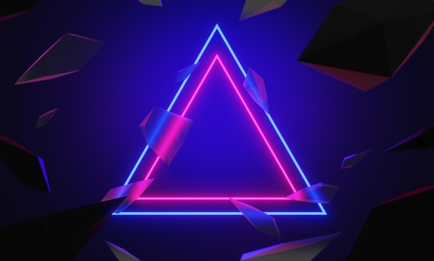 3d illustratie renderinggaming gamer achtergrond abstract behang cyberpunk stijl metaverse scifi spel neon gloed van het podium scène voetstuk kamer