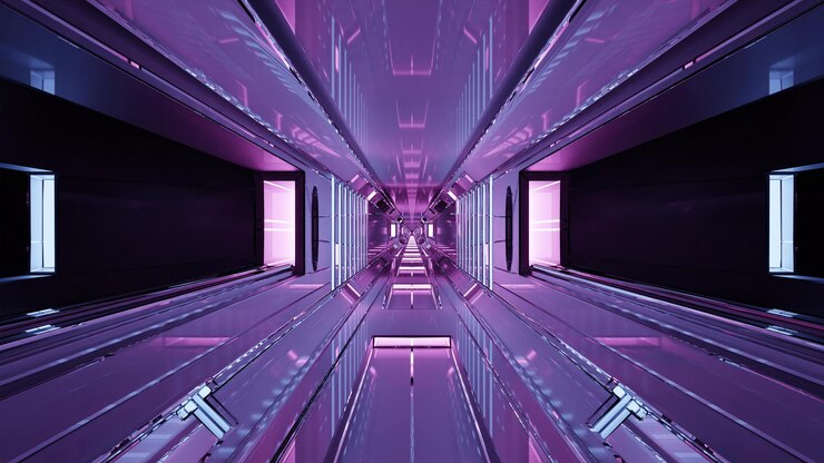 3d illustratie van 4K UHD futuristische tunnel