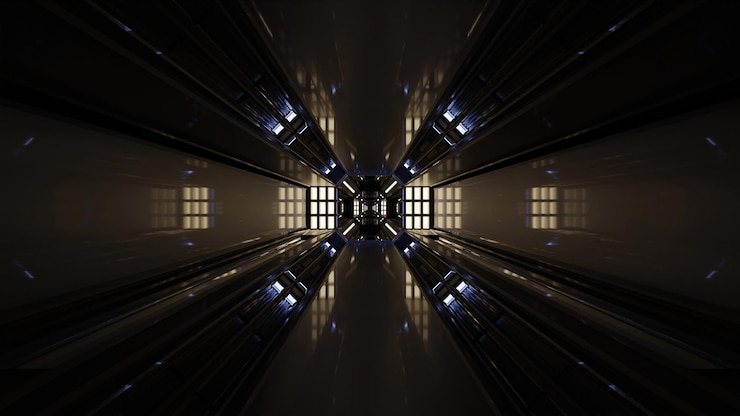 3d illustratie van 4K UHD futuristische tunnel