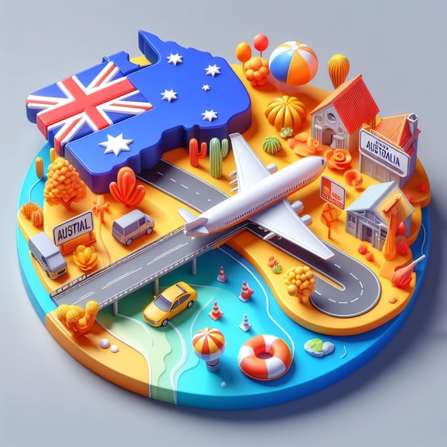 3D-illustratie van Australië