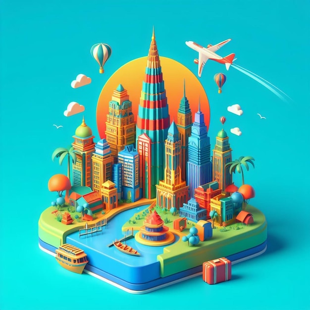 3D-illustratie van Bangladesh