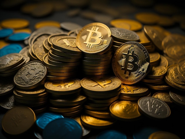 3D illustratie van bitcoins cryptocurrency