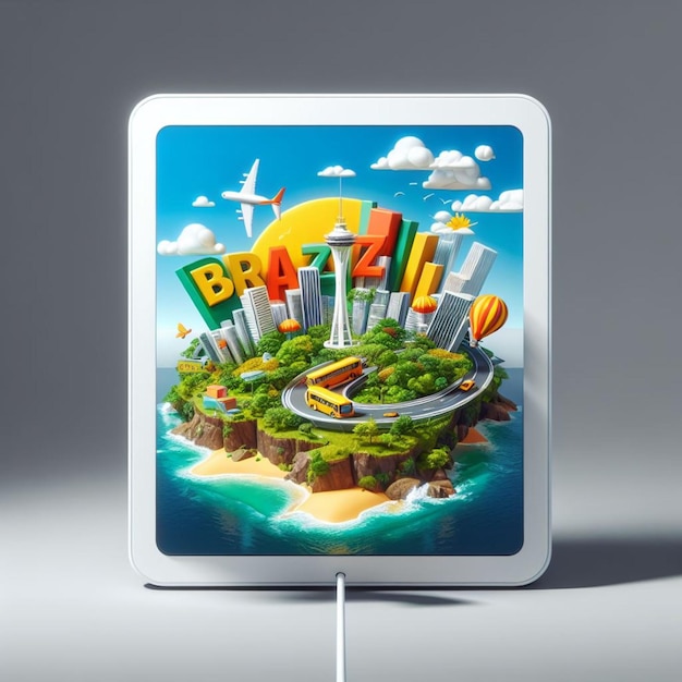 3D-illustratie van Brazilië