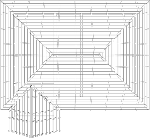 3D-illustratie van de bouwconstructie