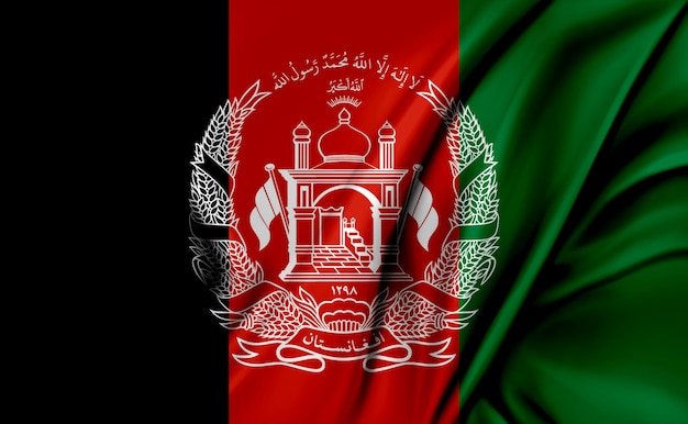 3d illustratie van de golvende textuur van de vlag van afghanistan