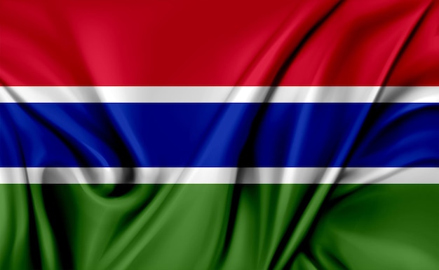 3d illustratie van de golvende textuur van de vlag van Gambia