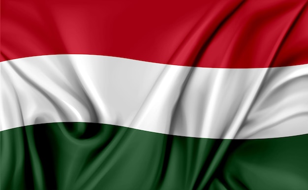3d illustratie van de golvende textuur van de vlag van Hongarije