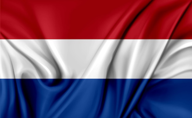 3d illustratie van de golvende textuur van de vlag van nederland