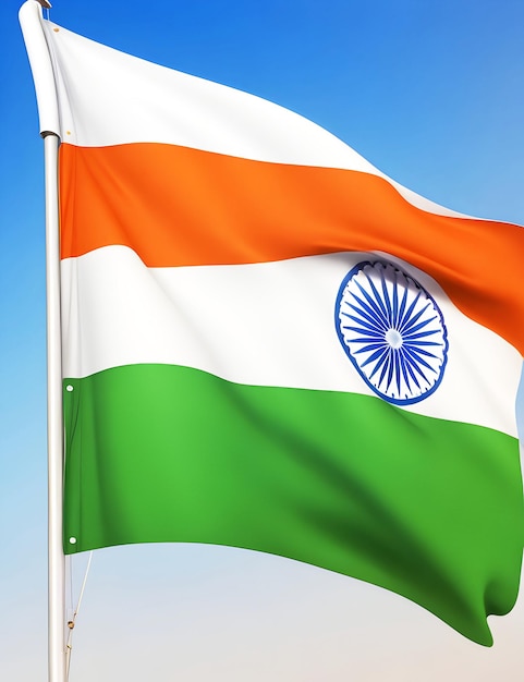 3d illustratie van de Indiase vlag zwaaiende textuur ai gegenereerd