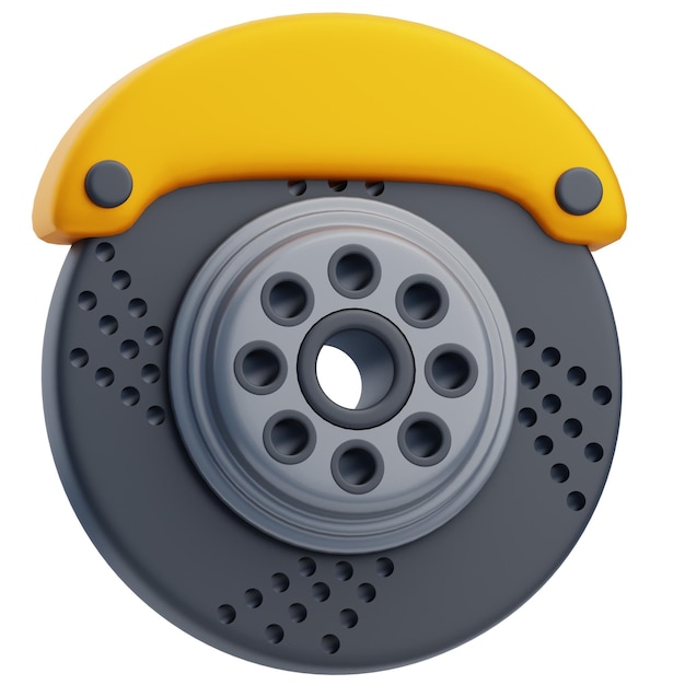 3D-illustratie van de remschijf van de auto