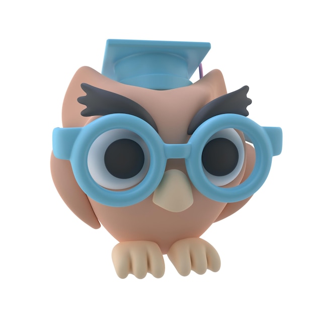 3D-illustratie van de uil
