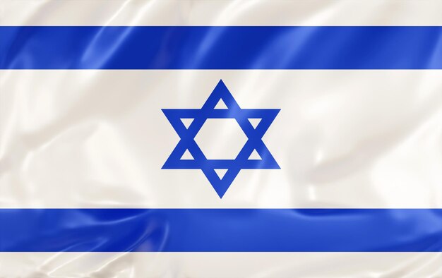 3d illustratie van de vlag van israël op golvende stof