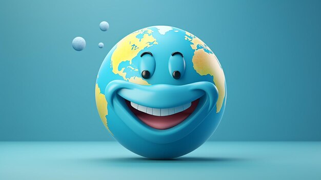 3D-illustratie van de Wereld Dag van de Glimlach voor de achtergrond van de poster