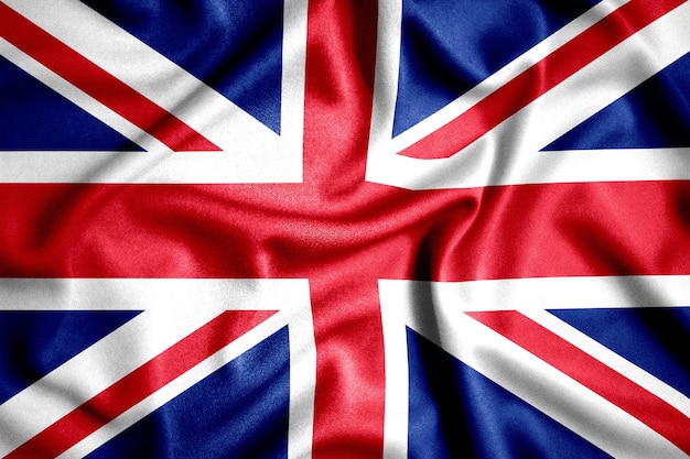 3D illustratie van de wuivende textuur van de vlag van het Verenigd Koninkrijk