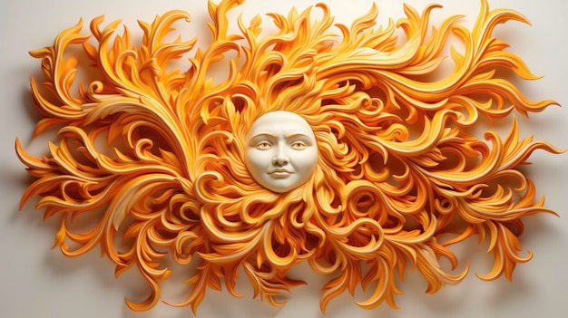 3D illustratie van de zon AIgenerated