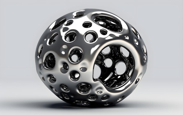 3D illustratie van een abstract gevlekt object Generatieve AI