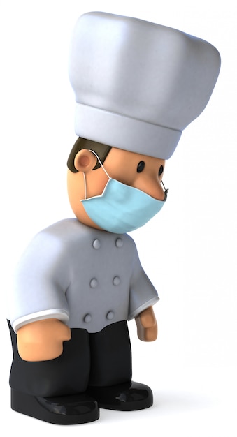 3D illustratie van een cartoon chef