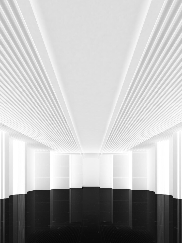 3D-illustratie van een modieuze lege landingsbaan Stage 3d