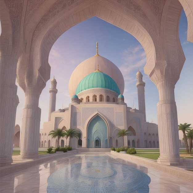 3D-illustratie van een moskee