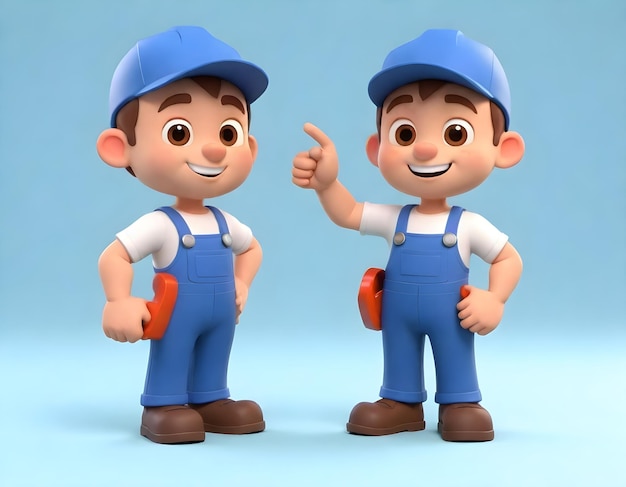 3D-illustratie van een personage mechanic