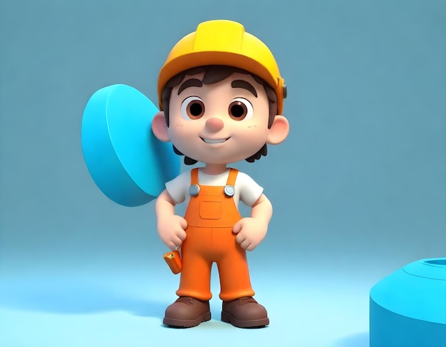 3D-illustratie van een personage mechanic