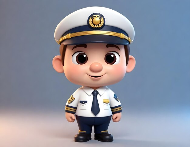 3D-illustratie van een personage piloot