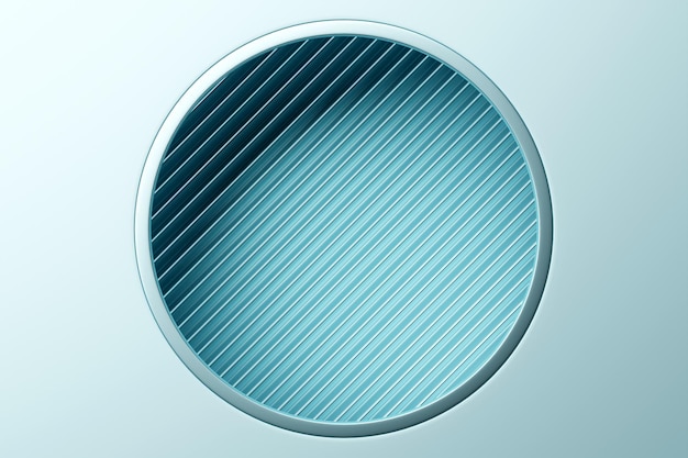 3D illustratie van een portaal van een cirkel loopbrug Een close-up van een groene en witte ronde monocrome tunnel